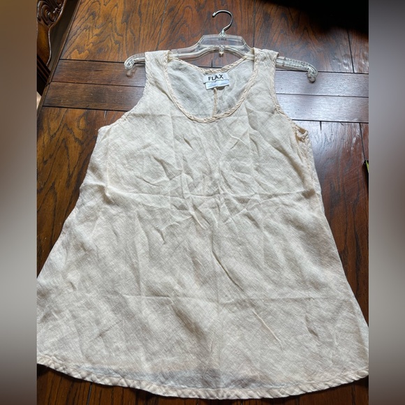 Flax Tops - FLAX 100% Linen Fundamental Tank Top Sleeveless Shirt Minimalist